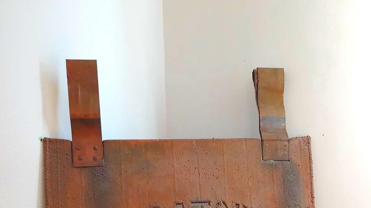 Copper cathode on display at the Sewell museum
