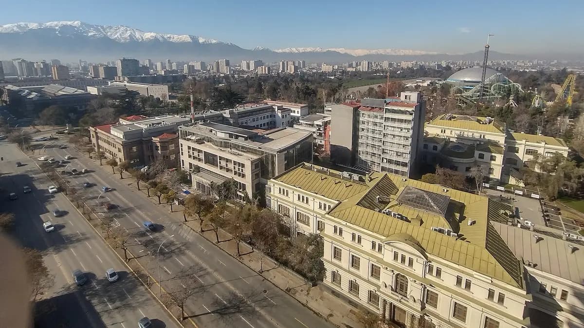 Building of the Faculty of Physical and Mathematical Sciences of the University of Chile, in Santiago