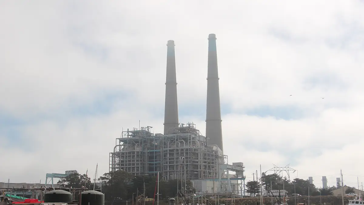 Smokestacks of the Moss Landing power plant in California