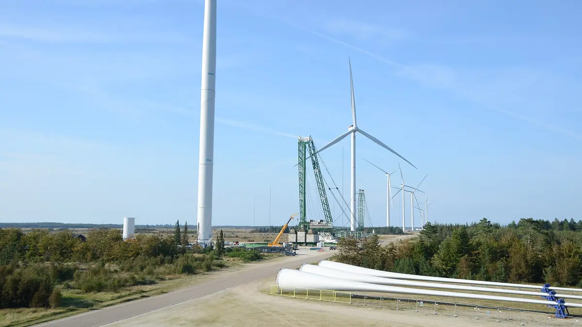 Aerogeneradores de gran tamaño en el centro nacional de pruebas de Østerild, en el norte de Dinamarca