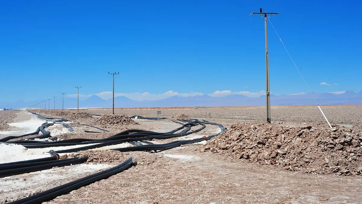 Lithium brine evaporation ponds in the Salar de Atacama